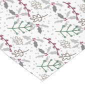 Dunkelgrüne Pine Needles Red Holly Berries Muster Kurzer Tischläufer (Ecke)