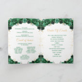 Dunkelgrüne Prinzessin Florale Quinceañera-Program Programm (Innenseite)