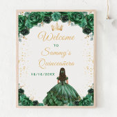 Dunkelgrüne Prinzessin Quinceañera Willkommen Poster