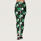 Dunkelgrüne Quadrate Leggings (Rückseite)