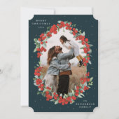 Dunkelgrüne rote Berries+Eukalyptus Weihnachtsgebä Feiertagskarte (Vorderseite)