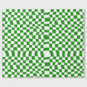 Dunkelgrüne Schachbrett-Tafel Geschenkpapier (Flach)