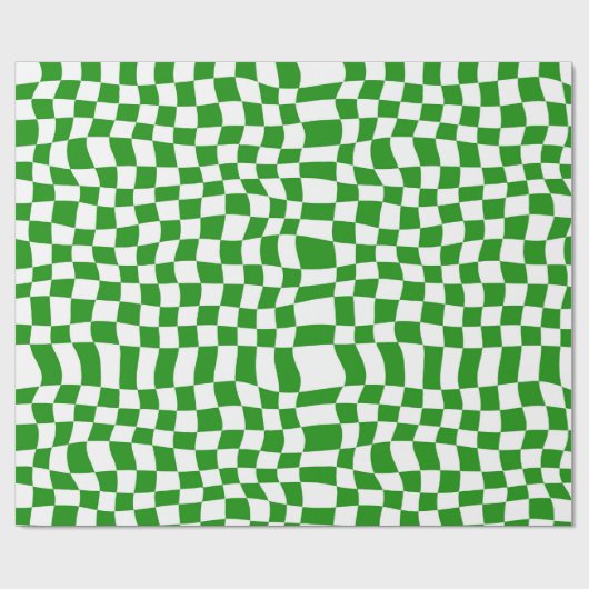 Dunkelgrüne Schachbrett-Tafel Geschenkpapier (Flach)