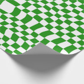 Dunkelgrüne Schachbrett-Tafel Geschenkpapier (Ecke)