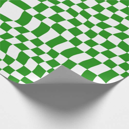 Dunkelgrüne Schachbrett-Tafel Geschenkpapier (Ecke)