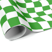 Dunkelgrüne Schachbrett-Tafel Geschenkpapier (Rolleneckpunkt)