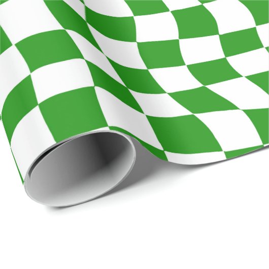 Dunkelgrüne Schachbrett-Tafel Geschenkpapier (Rolleneckpunkt)