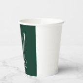 Dunkelgrüne schlichte elegante moderne eigene Name Pappbecher (Links)