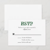 Dunkelgrüne, Schlichte RSVP-Karten RSVP Karte (Vorne/Hinten)