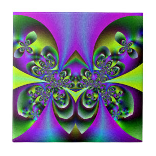 Dunkelgrüne Schmetterlinge Fliese