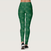 Dunkelgrüne Schmetterlingsdrucke, Natur Inspiriert Leggings (Rückseite)