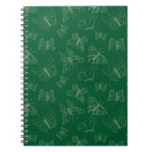 Dunkelgrüne Schmetterlingsdrucke, Natur Inspiriert Notizblock (Vorderseite)