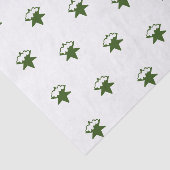 Dunkelgrüne Schneestars - Weißer Hintergrund Seidenpapier (Ausschnitt)