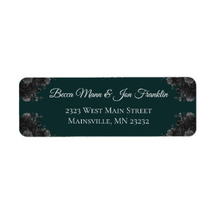 Dunkelgrüne Schwarz-Grau-Rose Gothic Wedding