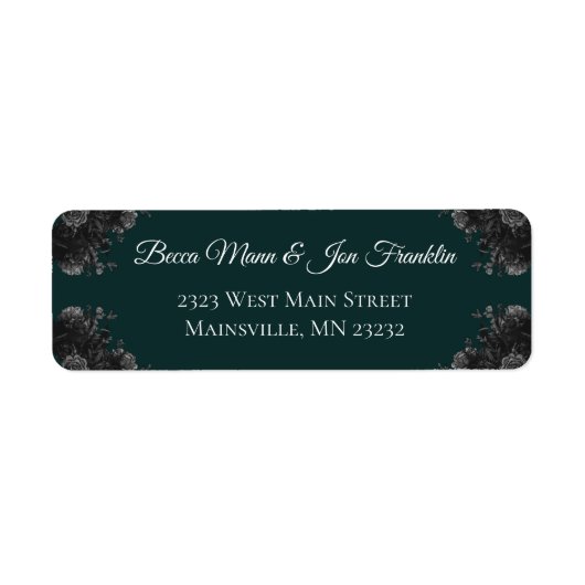 Dunkelgrüne Schwarz-Grau-Rose Gothic Wedding (Vorne)