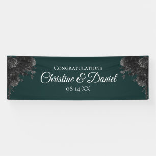 Dunkelgrüne Schwarze Hochzeit Banner