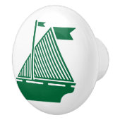 Dunkelgrüne Segelboote Keramikknauf (Rechts)