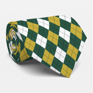 Dunkelgrüne & Senfgelbe Argyleschmuck Krawatte