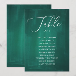 Dunkelgrüne Sitzkarte. Smaragdfarbene Hochzeit Einladung