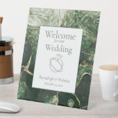 Dunkelgrüne Smaragdgemstone Hochzeit Sockelschild (In Situ)