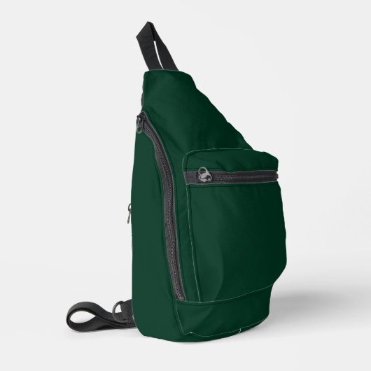 Dunkelgrüne Solid-Farbe Crossbody Bag (Linke Seite)