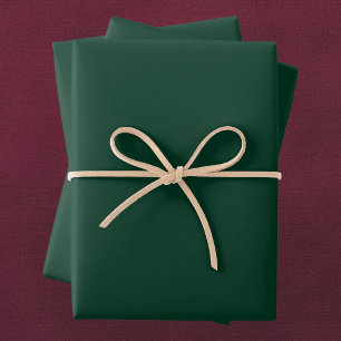 Dunkelgrüne Solid-Farbe Geschenkpapier Set