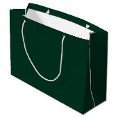 Dunkelgrüne Solid-Farbe Große Geschenktüte (Rückseite Schrägansicht)