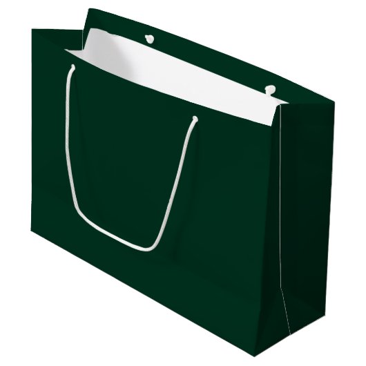 Dunkelgrüne Solid-Farbe Große Geschenktüte (Vorderseite Schrägansicht)