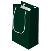 Dunkelgrüne Solid-Farbe Kleine Geschenktüte (Rückseite Schrägansicht)