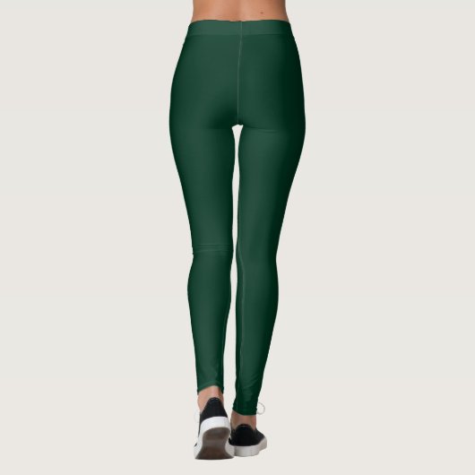 Dunkelgrüne Solid-Farbe Leggings (Rückseite)