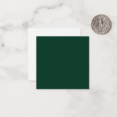 Dunkelgrüne Solid-Farbe Mitteilungskarte (Vorderseite/Rückseite Beispiel)