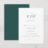 Dunkelgrüne Song-Anfrage RSVP-Karte