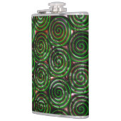 Dunkelgrüne Spiralen sind bei farbigem Bild transp Flachmann (Links)