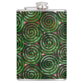 Dunkelgrüne Spiralen sind bei farbigem Bild transp Flachmann