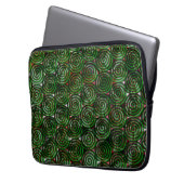 Dunkelgrüne Spiralen sind bei farbigem Bild transp Laptopschutzhülle (Vorderseite Links)