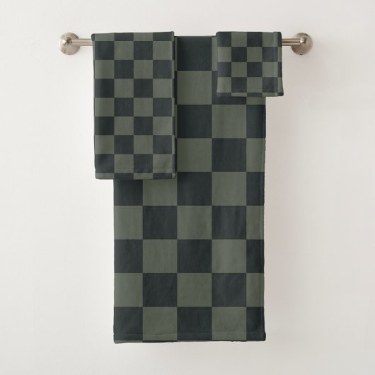 Dunkelgrüne Tafel Badhandtuch Set (Insitu)