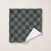 Dunkelgrüne Tafel Badhandtuch Set (Waschlappen)