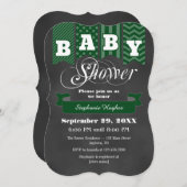 Dunkelgrüne Tafel-Flaggen-Babyparty laden ein Einladung (Vorne/Hinten)