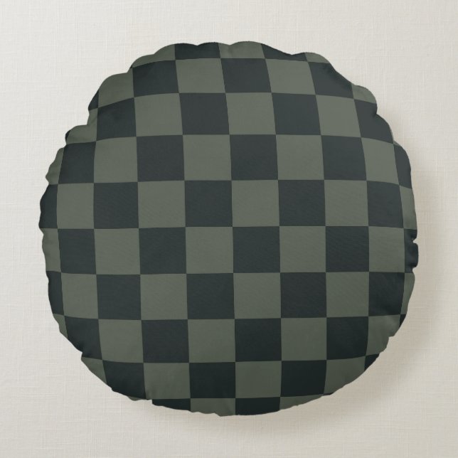Dunkelgrüne Tafel Rundes Kissen (Vorderseite)