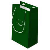 Dunkelgrüne Tasche Kleine Geschenktüte (Rückseite Schrägansicht)
