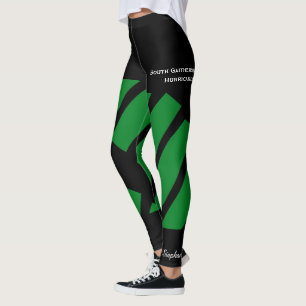 Dunkelgrüne Team-/Club-Leggings mit Fake Shorts Leggings