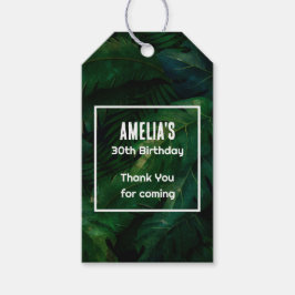 Dunkelgrüne tropische Blätter Geburtstag Vielen Da Geschenkanhänger