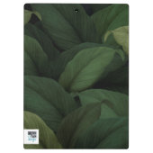 Dunkelgrüne tropische Blätter Klemmbrett (Rückseite)