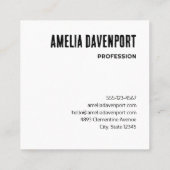 Dunkelgrüne tropische Blätter Muster Quadratische Visitenkarte (Rückseite)