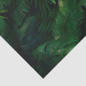 Dunkelgrüne tropische Blätter Muster Seidenpapier (Ausschnitt)