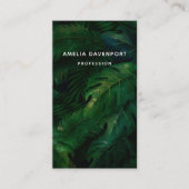 Dunkelgrüne tropische Blätter Muster Visitenkarte (Vorderseite)