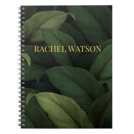 Dunkelgrüne tropische Blätter Notizblock