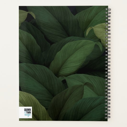 Dunkelgrüne tropische Blätter Planer (Rückseite)