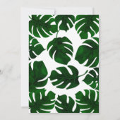 Dunkelgrüne tropische Blätter Weiße Hochzeit & Gol Einladung (Rückseite)