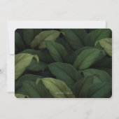 Dunkelgrüne tropische Blätter zum Hochzeitsempfang Einladung (Rückseite)
